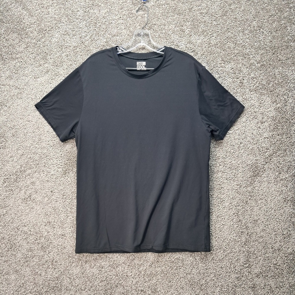 32 Degrees Cool Mens Sleep Tee Black Short Sleeve Stretch Lounge Shirt Size L‎